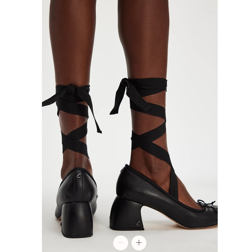 Della Wrap Ballet Heels Black